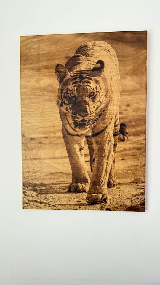 Unique Wood-Burned Artwork – TIGER