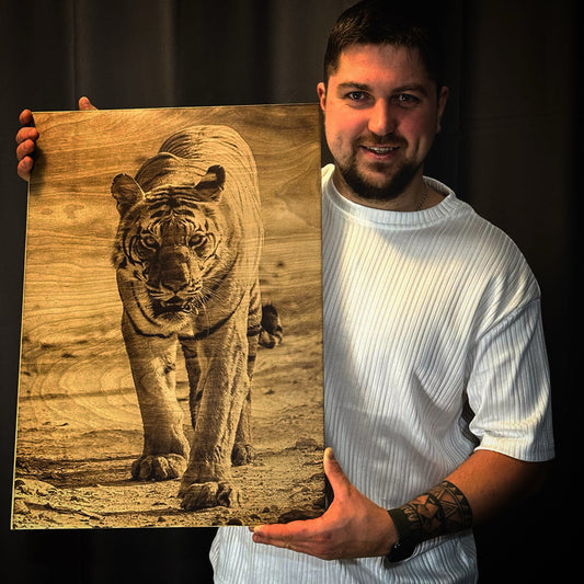 Unique Wood-Burned Artwork – TIGER