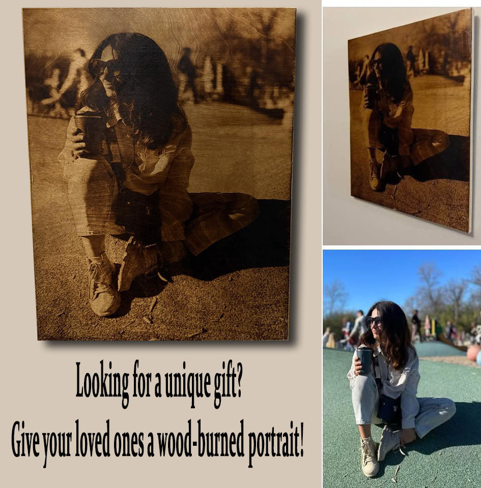For YOU Unique wood burning portrait with soul โa true masterpiece on wood. (NOT a LASER )Order now and delight your loved ones with a one-of-a-kind gift!
