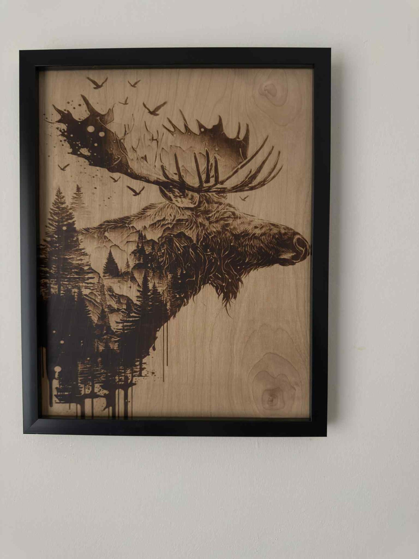 Spirit of the Moose – Burned Wood Wall Art