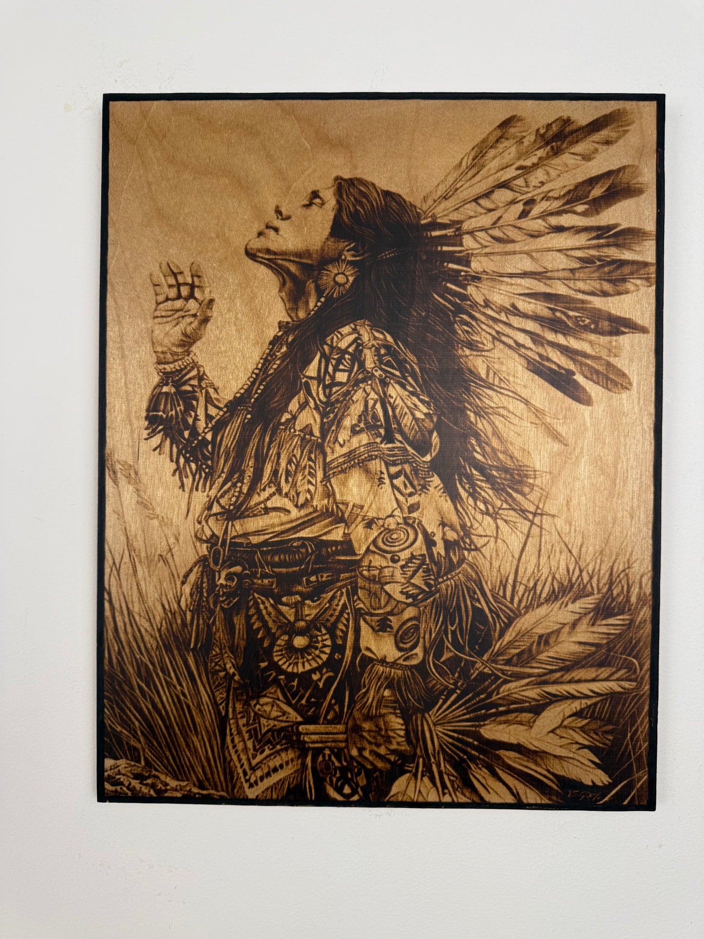Wood-Burned Native Art ā Unique Wall Decor