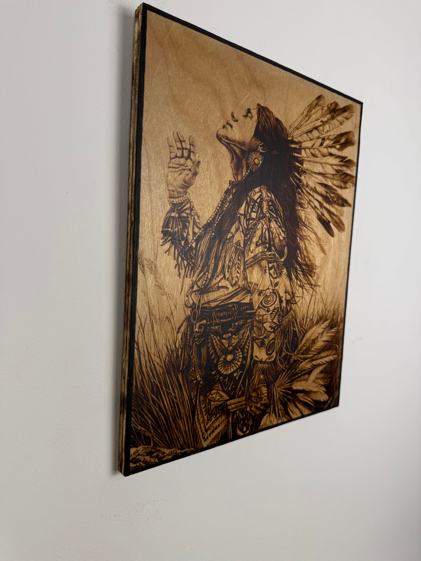 Wood-Burned Native Art ā Unique Wall Decor