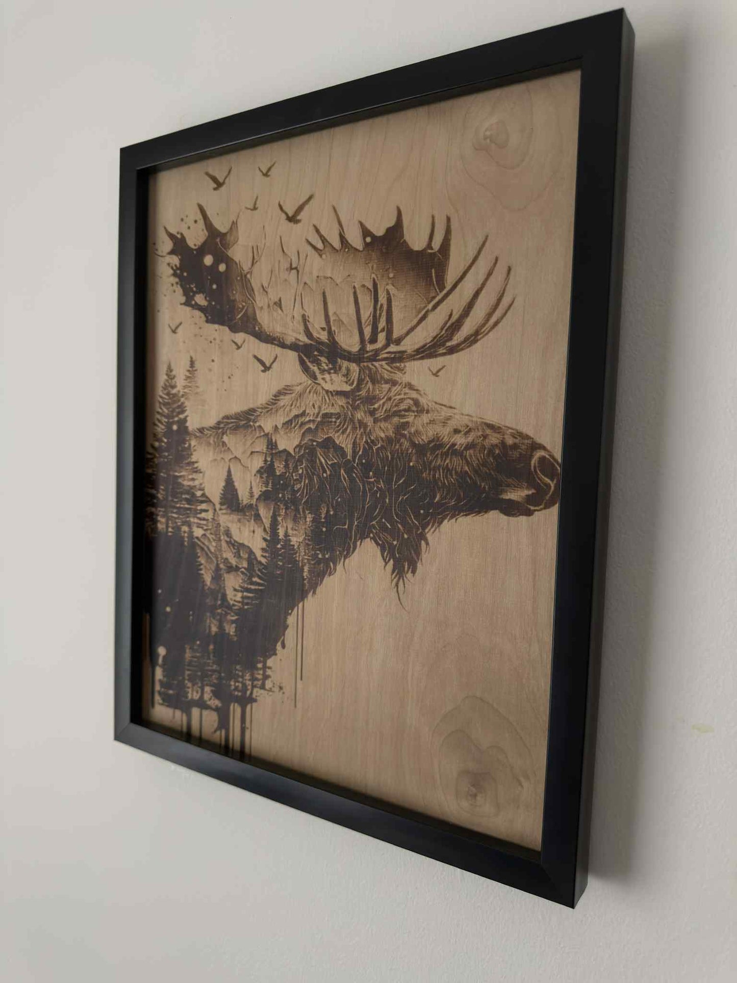 Spirit of the Moose – Burned Wood Wall Art