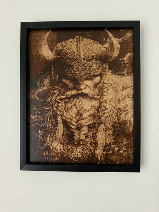 The Viking King – Burned Wood Artwork