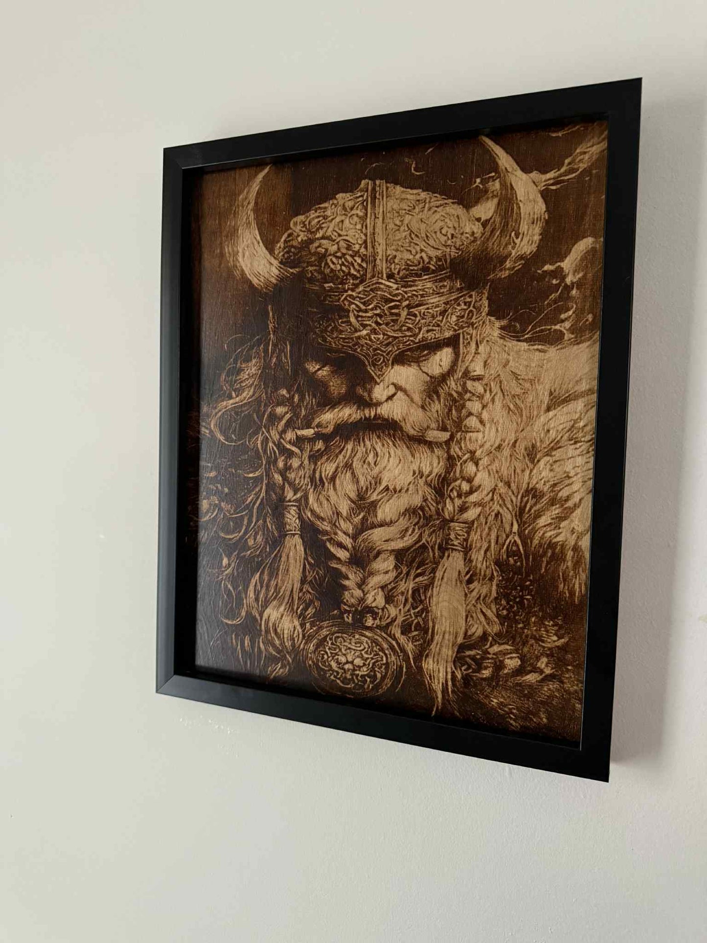 The Viking King – Burned Wood Artwork