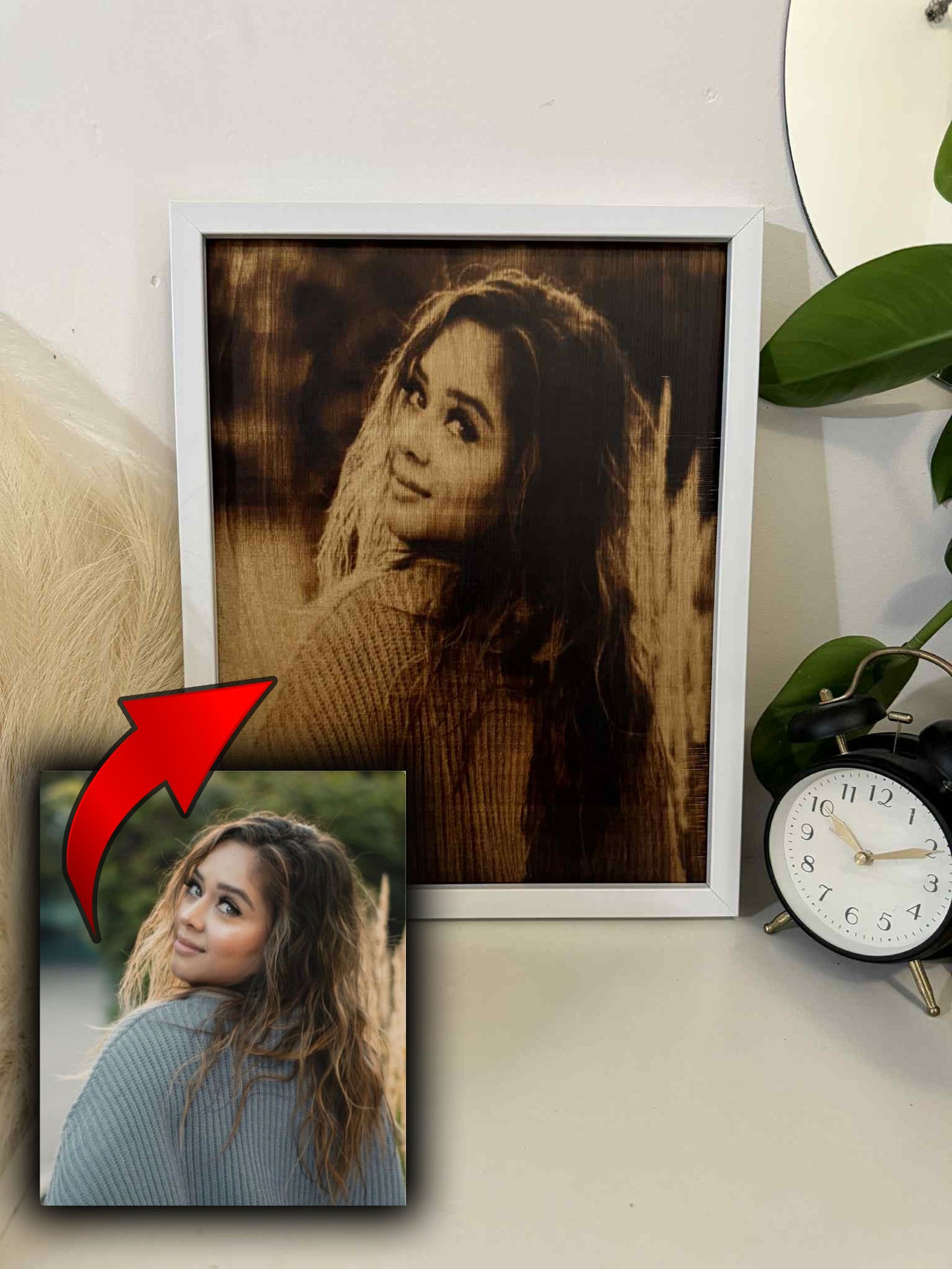 For YOU Unique wood burning portrait with soul โa true masterpiece on wood. (NOT a LASER )Order now and delight your loved ones with a one-of-a-kind gift!