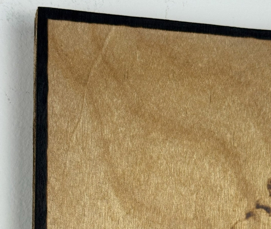 No Talkie Before COFFE Elegant Wood Burning Art