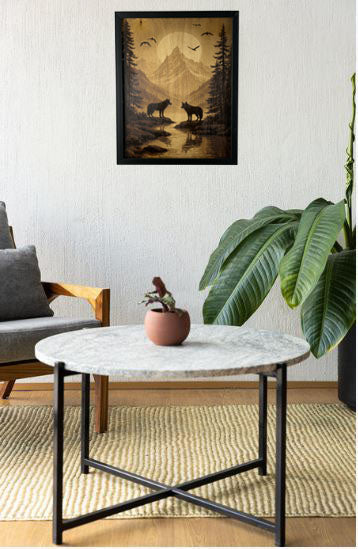 Wood-Burned Wolves Portrait