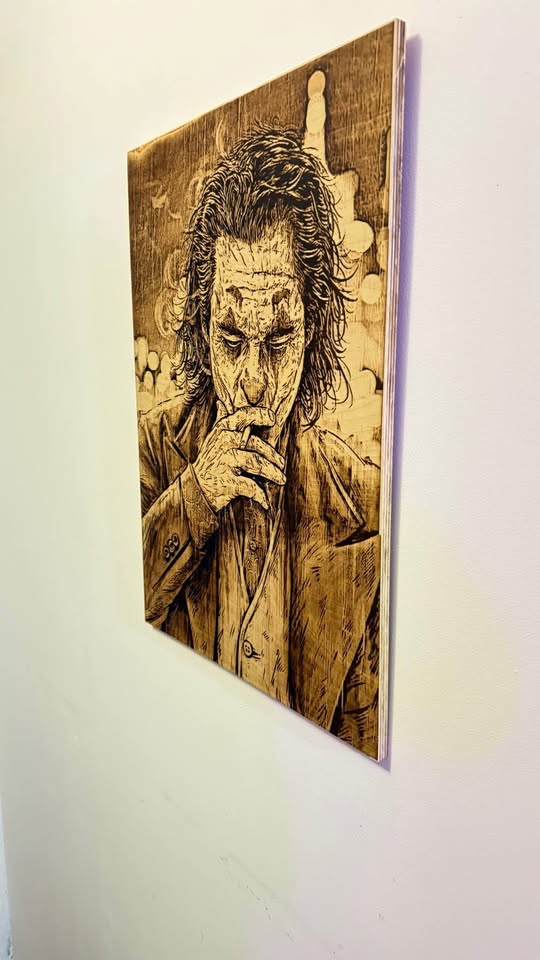 Exclusive Wood-Burned Artwork JOKER wall decor gift personalized  birthday house unique gift ideaart prints poster custom nature birch