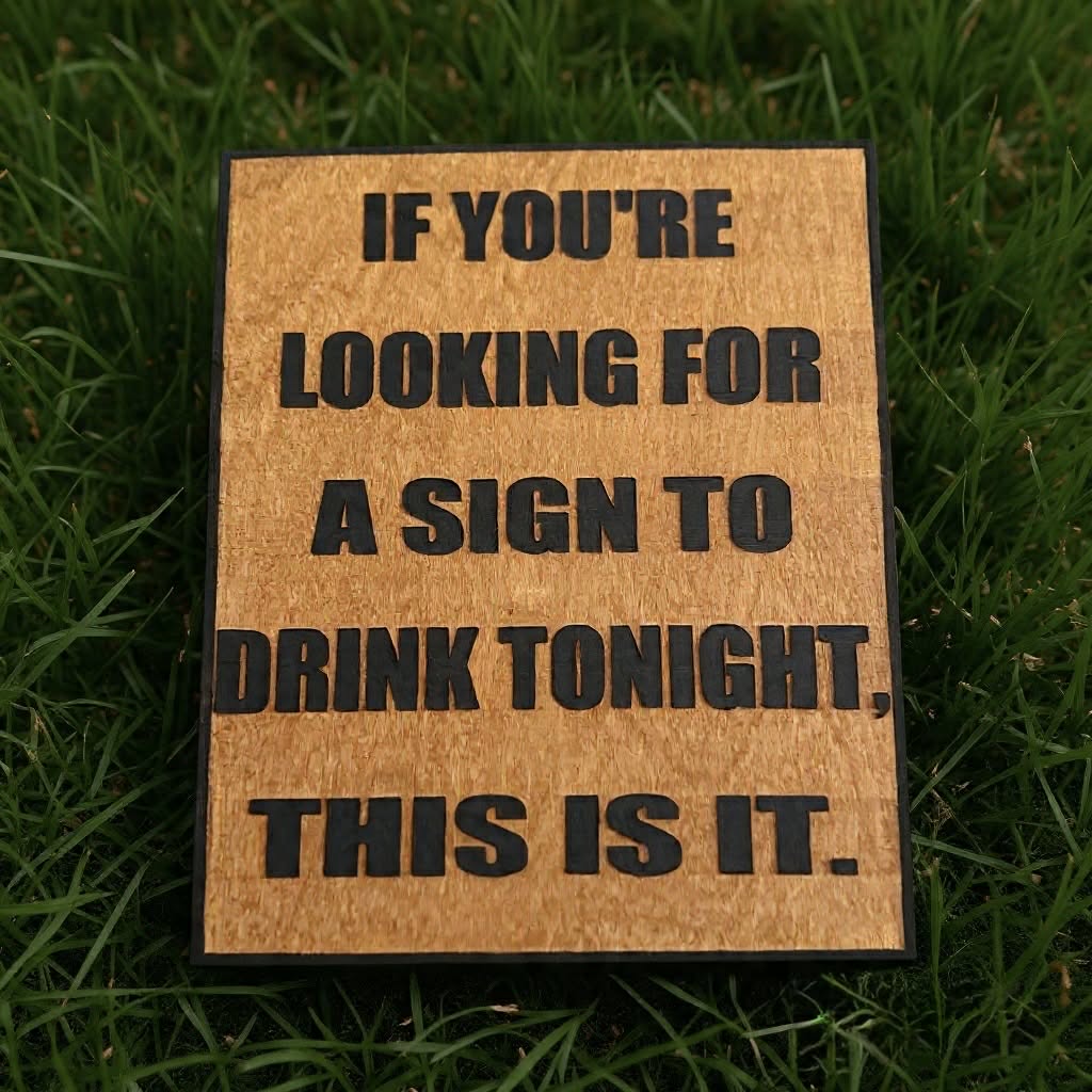Sign to Drink... Wood Burning Art