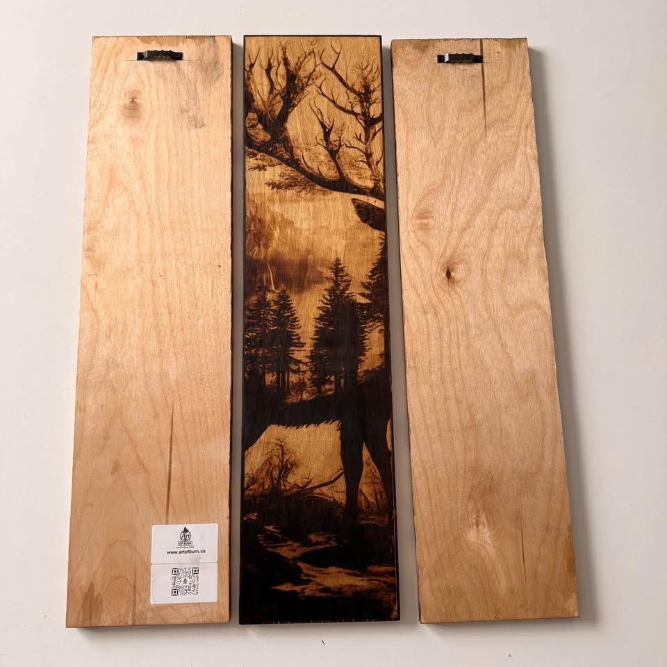 Modular Wood-Burned Wall Art | 3-Panel