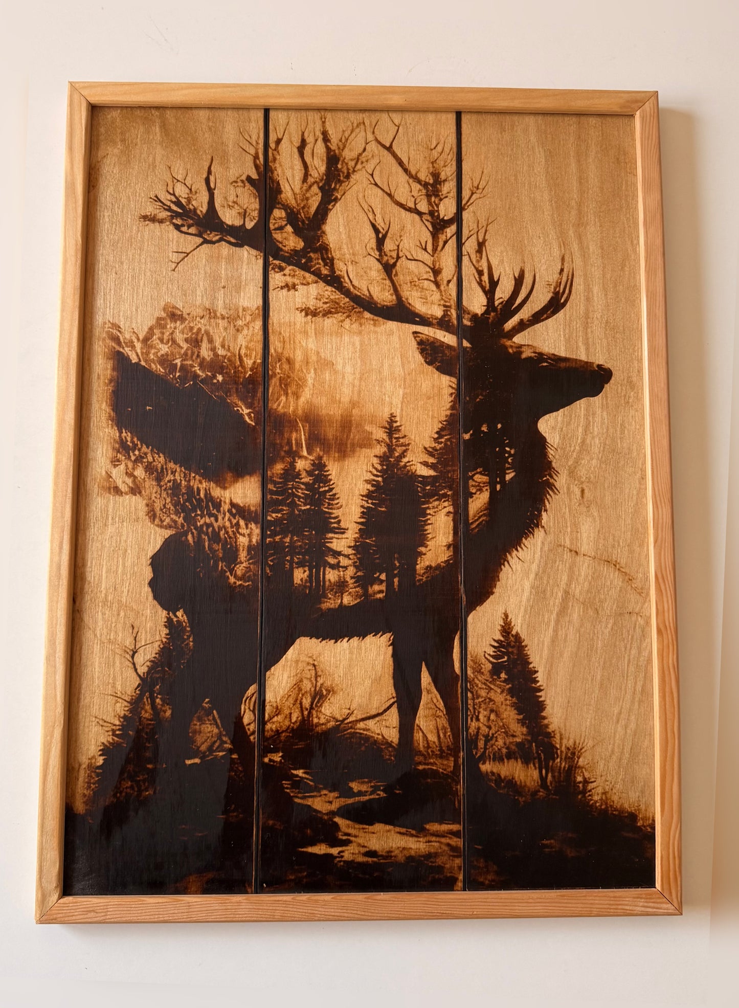 Modular Wood-Burned Wall Art | 3-Panel