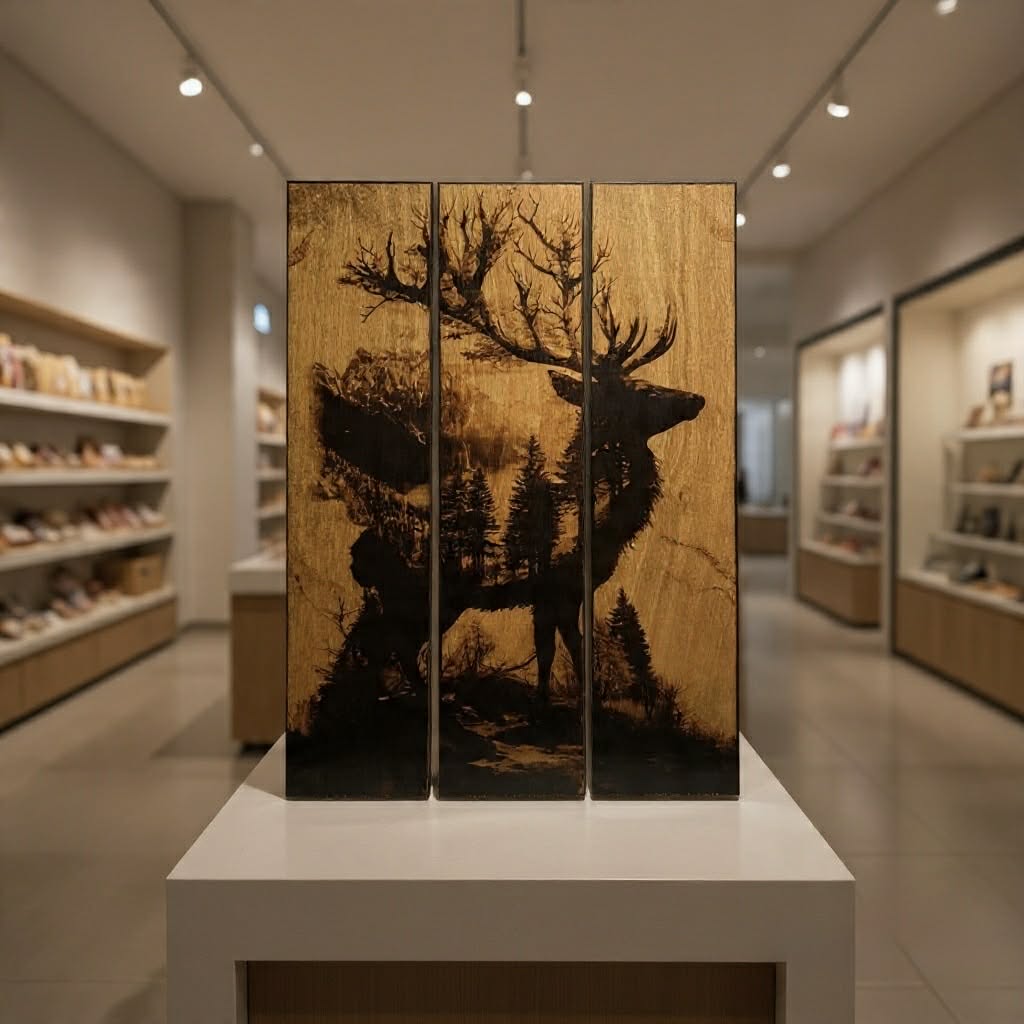 Modular Wood-Burned Wall Art | 3-Panel