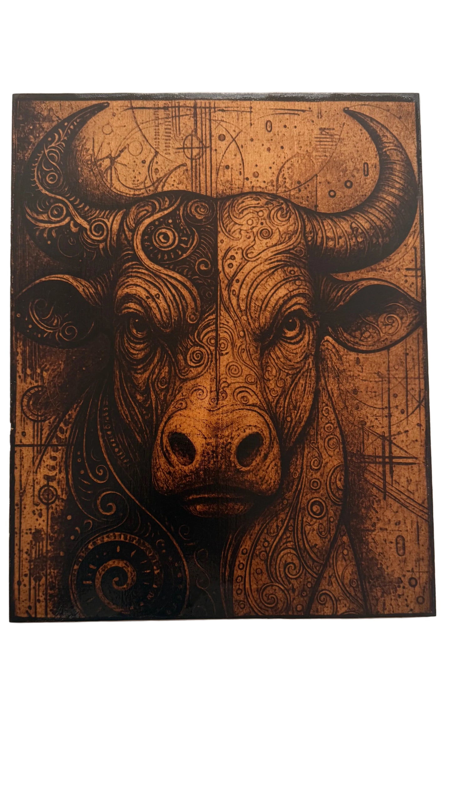 🔥 Modern Bull Wall Art – Luxury Style 🔥
 – Wood burning