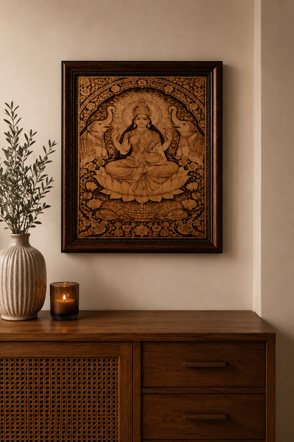 Lakshmi Mata Kalamkari Wall Art