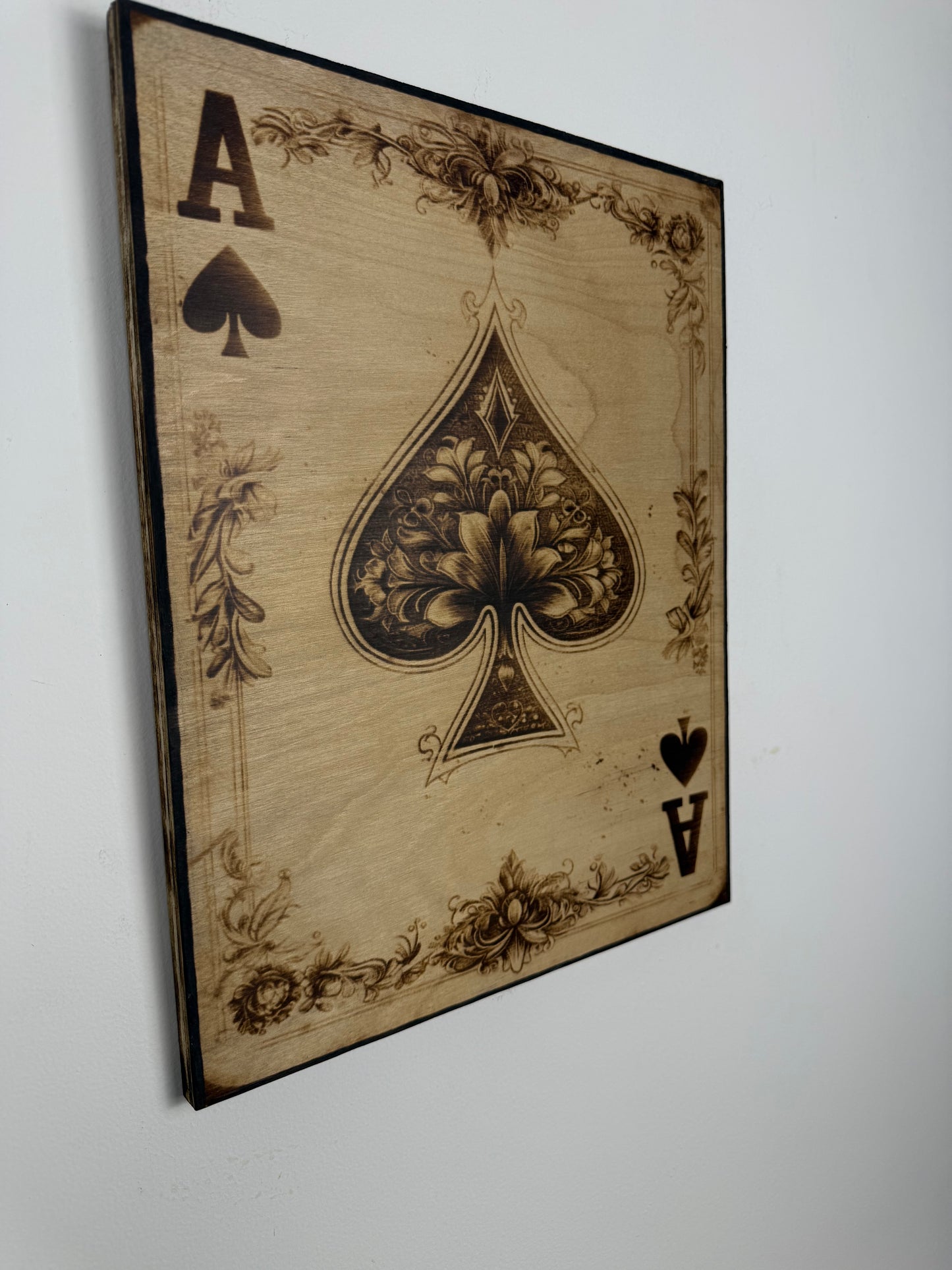 Ace of Spades – Wood-Burned Artwork
