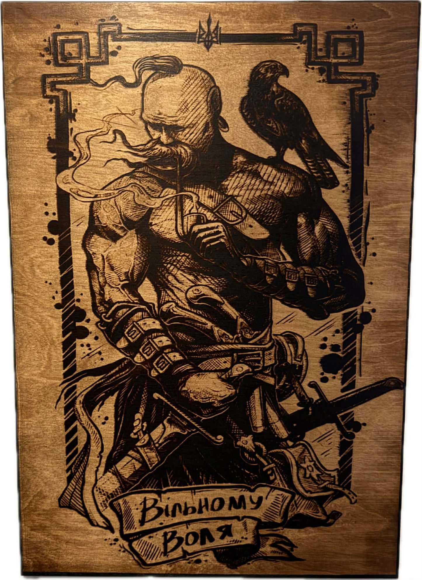 Spectacular painting on wood with a Cossack character 🔥